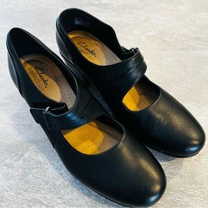 Clarks Emslie Lublin Women's Black Mary Jane Pumps 7.5 NWOT